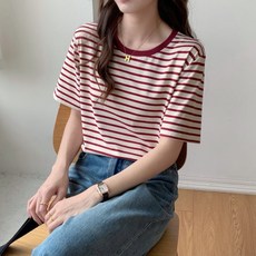 스트라이프 수유티셔츠 반팔 여름 무늬 수유외출복