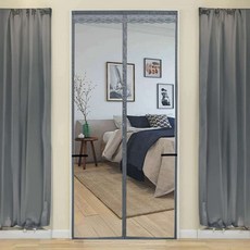 모기장 100x210cm 그레이 문틀 방충 입구 현관 접착 출입문