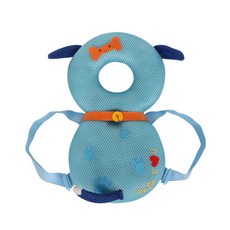 防摔護頭枕 夏季款 學步護頭墊 嬰兒學走路 防撞頭部保護墊, 1個, 透氣款藍狗