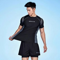 남성 전신 수영복 반팔 반바지 다이빙슈트 잠수복 상하의 세트