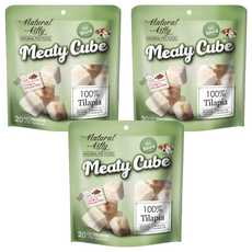 Natural Kitty 自然小貓 100%天然鮮肉塊 多汁鯛魚 貓狗零食, 50g, 3包