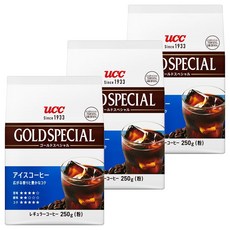 UCC 골드 스페셜 아이스 커피 750g 250g×3개 레귤러 커피 가루 갈아 콩 로스팅, 1개