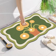 家用浴室科技絨軟吸水地墊異形花朵衛生間廁所門口耐髒速幹腳墊子, 繡球花, 1個