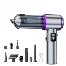 차량용 무선 초강력 청소기 자동차 진공 고출력 휴대용 브러시리스 모터 강력한 에어 더스터 가전 제품용, 4)Purple