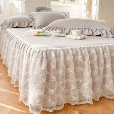 침대레이스커버 스커트 누빔 인테리어 프릴 레이스침대커버