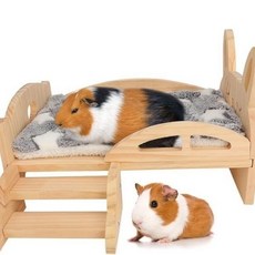【開發票/統編】實木倉鼠寵物床 - 鬆木小窩 四季通用 可拆洗墊料 兔子適用, 1個