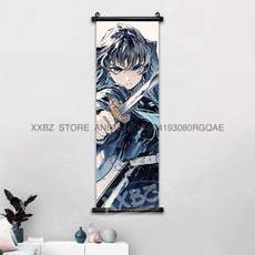 귀멸의칼날 아크릴스탠드 귀칼 장식 스크롤 그림 Kamado Tanjirou Tomioka Giyuu 홈 Kochou Shinobu 캔버스 포스터 선물, [00] 25x75cm(10x30inch), [01] gmzr25-34