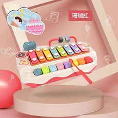 益智八音手敲琴 珊瑚紅, 中文8階音樂敲琴珊瑚紅, 1個