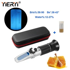 Yieryi-휴대용 10-30% 꿀 당도 굴절계 설탕 ATC 수분 측정기 양봉 테스터, 03 Leather case