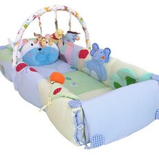 韓式嬰幼寶寶兒童便攜嬰兒牀牀中牀摺疊牀非實木棉料軟牀遊戲牀, 韓式遊戲牀+迪士尼風格玩具支架