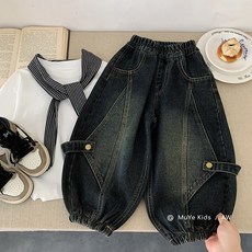 木野鞦鼕牛仔褲湖州織裏童裝男童韓版百搭帥氣長褲兒童加絨休閒褲