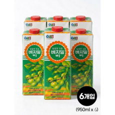 달콤한 B(비) 두유 950mlx6팩, 950ml, 6개