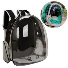 강아지 이동가방 반려동물 캐리어 투명 고양이 이동가방 돔형 백팩 외출, 레드