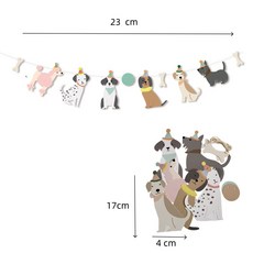 포아틀리에 강아지 생일 파티 가랜드 반려견 생일 장식 종이 파티용품, 큐트 강아지 가랜드, 1개