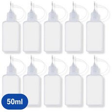 제이스토어 바늘공병 미세 조절 화장품 접착제 소분용, 10개, 50ml[투명]