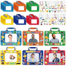 [ 1281904 ] 푸트레오 96팩 아버지의 날 DIY 공예 키트 아동용 아이 러브 대드 그림 프레임 스티커 도구 상자 종이 사진 해피 선물 파티 장식 교실 유치원용, [ 1281904 ] 푸트레오 96팩 아버지의 날 DI