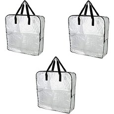 3팩 - 침대 밑 차고 재활용을 위한 초대형 투명 보관 가방