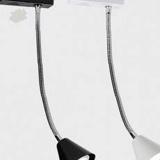 국내제작 부착 매장조명 원뿔갓 목 화이트검정 각도자유 구부러지는 천장레일, 1개, 블랙