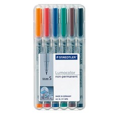 施德樓 STAEDTLER 0.4mm 水性投影筆-S 6色組 MS311WP6 德國製造 適用於投影片與紙張, 1個