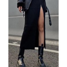 包臀顯瘦拉鍊側開叉長裙