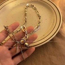 티타늄 스틸 목걸이 여하조 힙합 ins 차가운 바람 빠지지 않는 고급스러운 쇄골 체인 액세서리