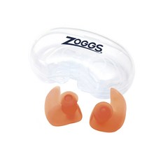 【ZOGGS】矽膠游泳耳塞 抗敏 柔軟 人體工學耳塞 成人 青少 兒童 附盒子, 1個, 橘