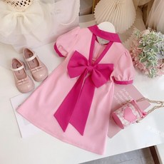 【洁白】女童連衣裙夏裝2026新款時髦小女孩裙兒童洋氣蝴蝶結公主裙子