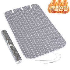 메이크마인 가정용 접이식 간편한 휴대용 다리미판 다림질매트 다림질패드, 헤링본 그레이