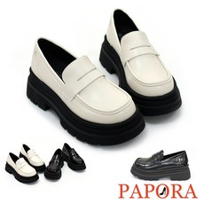 PAPORA樂福鞋 素面皮鞋 超厚底樂福鞋 學生鞋