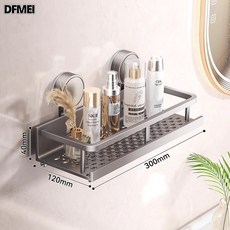 DFMEI 吸盤置物架浴室衛生間掛牆上免打孔洗漱臺壁掛式洗手間廁所置物架, 1個, 如圖