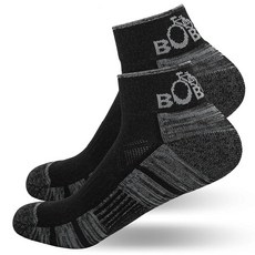 BOBILIFE 인체 공학적 발목 사이클링 자전거 양말 - 라이딩에 편안함 2쌍 화이트. 336692, 6-8.5, 블랙