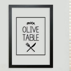 아트박스/꾸밈 cc146-올리브테이블_투명액자, 화이트/블랙