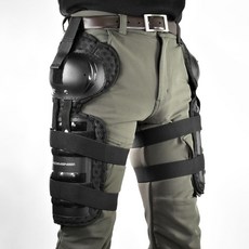 KOMINE摩托車防摔護腿，透氣舒適可調節，輕巧耐用騎行防護, black