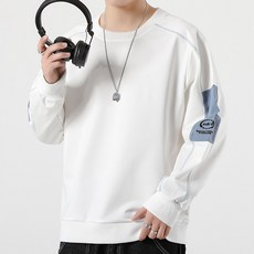 男士休閒運動套裝 圓領衛衣長袖束腳褲 韓版時尚新款, 無規格, 白色