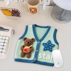 예쁘고 귀여운 니트 디자인 마우스패드, 1개, 곰돌 30*35cm