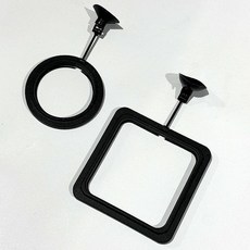 魚食投餵圈 魚缸懸浮餵食圈, 1個, 方形款-黑色,魚缸懸浮餵食圈