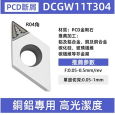 鑽石刀片DCGW11T304 PCD - 高效耐用雕刻刀具，適用於多種材料