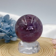 Sweet Heart 田芯精品 紫黃水晶球 冰裂彩虹光澤 4.3公分擺件, 1個