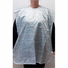 어르신 보호센터 식사용 턱받이 성인용 꽃무늬방수턱받이 (민트) 관리편한