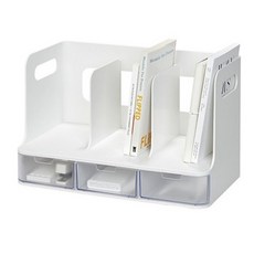 시스맥스 올리오 책꽂이 3단, 화이트&투명