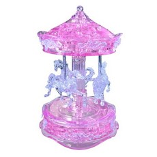 3D 크리스탈 퍼즐 회전목마-핑크색(Carousel_Pink), 83피스, 1개