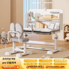 가온슬기 초등학생책상 책장 초등학생 사무용 높이조절가능 책장 옵션 추가가능 (성인 사용가능), 루이시 그레이+4구 눈 좌석+교정기+4D