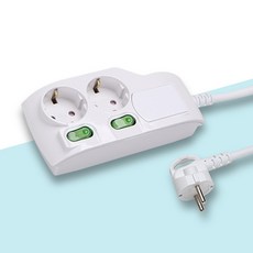 멀티코드 개별 스위치 2구 경제형 멀티탭 일신 국산, 1.5m, 화이트, 1개