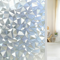 Jeernare 사생활보호 창문시트지 물로만 붙이는 유리 시트지 흔적없이 반복사용가능 2M 3M, 3D 마름모