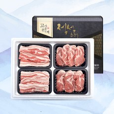 1등급 한돈 1호 선물세트 2kg(삼겹살500g+삼겹살500g+목살500g+목살500g), 1세트