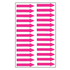 칼라분류 7매입 형광핑크색 화살표스티커(전체40mm) 604FP, 본상품