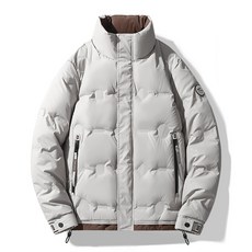 戶外工裝立領亮面短款羽絨服男款沖鋒衣外套