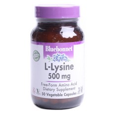 Bluebonnet L-賴氨酸蔬菜膠囊 500mg, 50 件, 1個