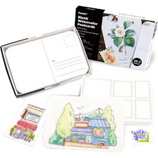 펀토 블랭크 수채화 카드 및 봉투 50장의 카드 5x7'' 140파운드/300gsm 흰색 무산 모든 경우에 적합한 헤비급 용지, 4x6 Postcards-100% Cotton