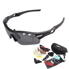 BTR 자전거 고글 스포츠 선글라스 편광 렌즈 교체형 도수클립, 자전거고글 TR2000(블랙), 1개